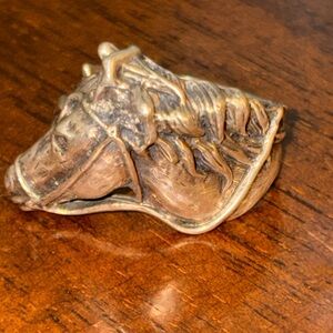 Bronze Horse Head Sculpture ring